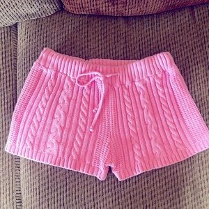 Knit pink shorts, size small
